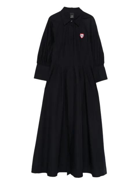 heart-embroidered puff-sleeve dress by PINKO