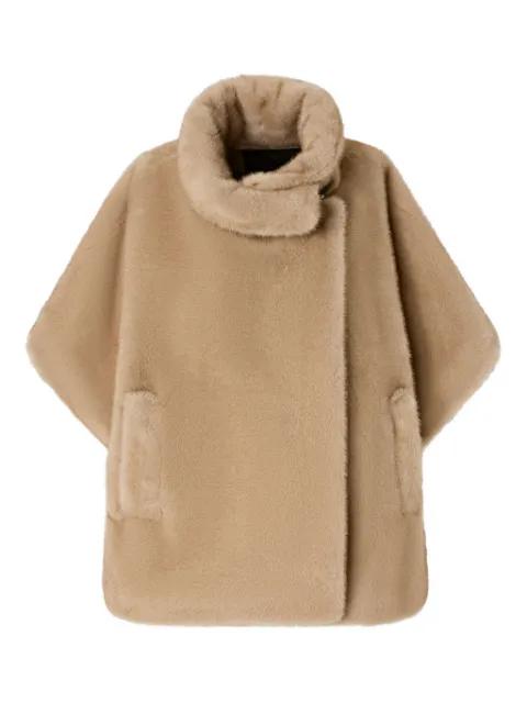 high-neck cape coat by PINKO