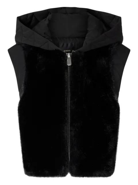 hoodied faux-fur jacket by PINKO
