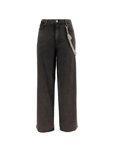 knot embellished jeans by PINKO