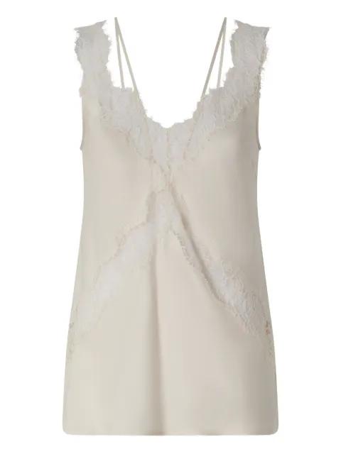lace-detail V-neck blouse by PINKO