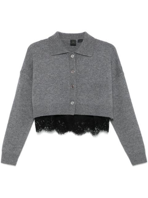 lace-insert cardigan by PINKO