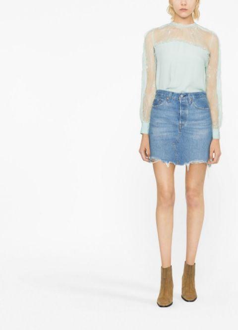 lace-panel blouse by PINKO