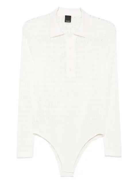 lace-panel polo bodysuit by PINKO