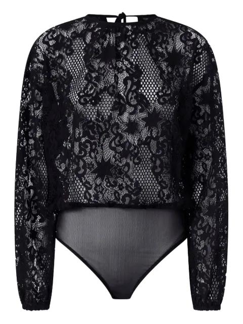 lace-pattern long-sleeve bodysuit by PINKO
