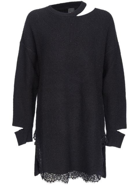 lace-trim cut-out knitted dress by PINKO