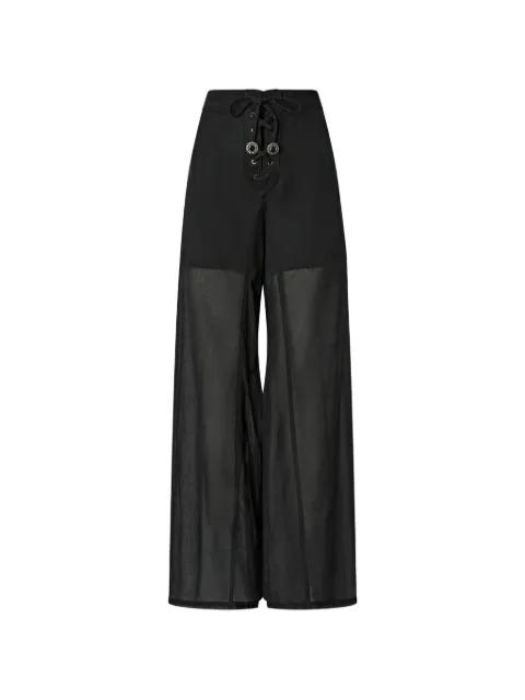lace-up sheer trousers by PINKO