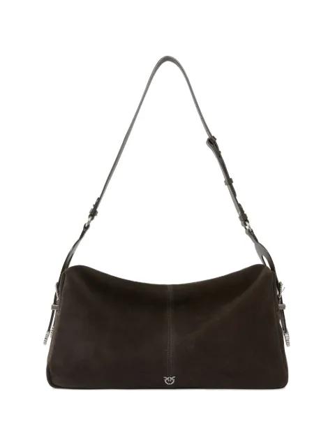 large Keeper buckle-detail suede shoulder bag by PINKO