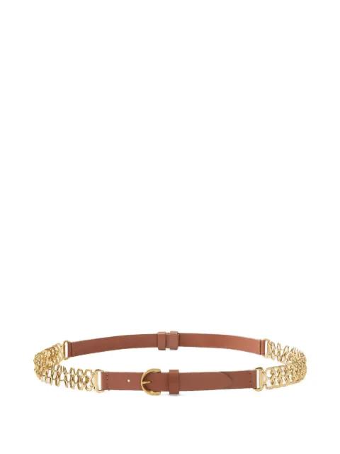 leather chain-link belt by PINKO