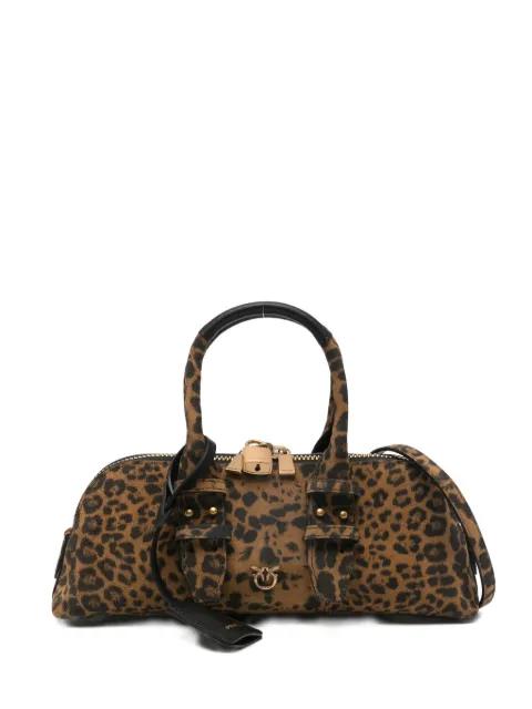 leopard-print padlock tote bag by PINKO