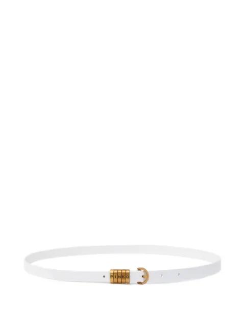 logo antique-gold leather belt by PINKO