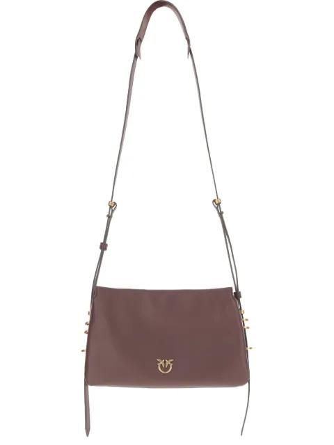 logo-detail calfskin crossbody bag by PINKO