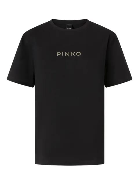 logo-detail crew-neck T-shirt by PINKO