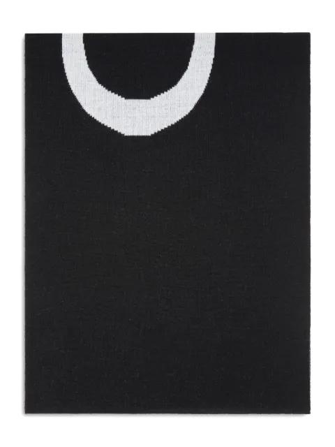 logo-detail wool scarf by PINKO