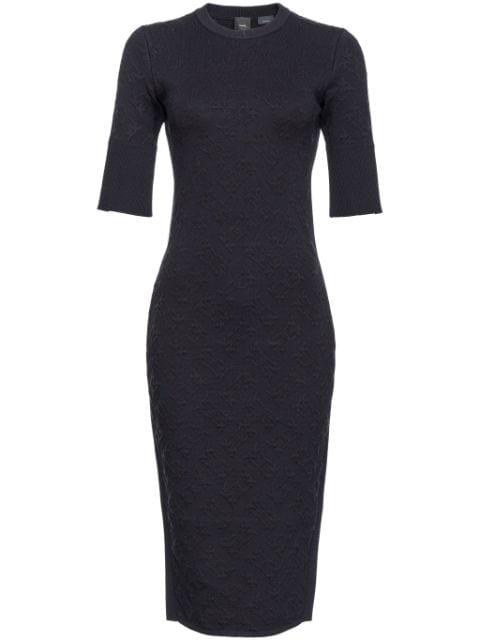 logo-embossed knitted dress by PINKO