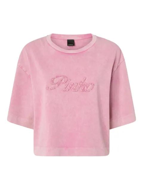 logo-embroidered T-shirt by PINKO