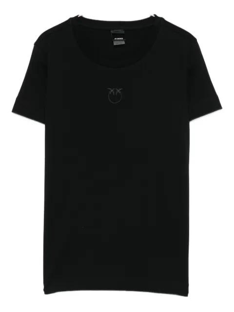 logo-embroidered cotton T-shirt by PINKO