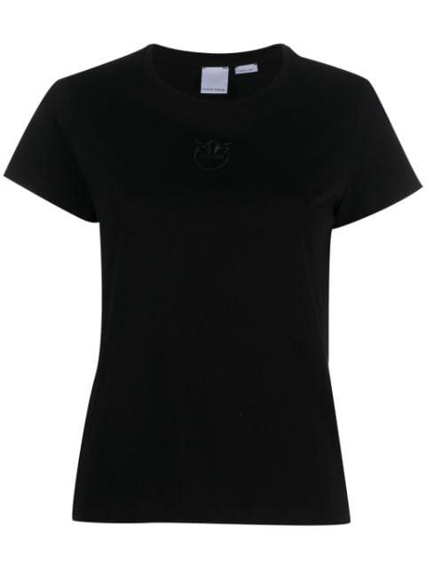 logo-embroidered cotton T-shirt by PINKO