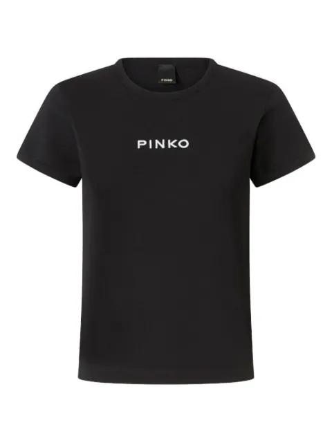 logo-embroidered cotton T-shirt by PINKO