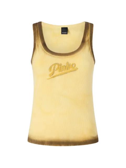 logo-embroidered sleevelesst ank top by PINKO