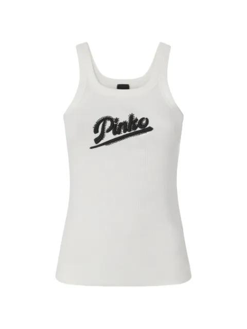 logo-embroidered tank top by PINKO