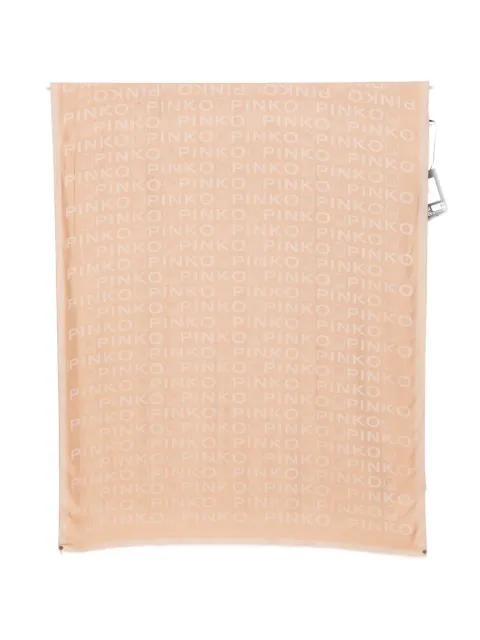 logo frayed scarf by PINKO