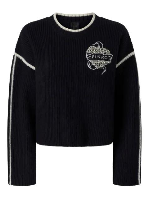 logo-intarsia sweater by PINKO