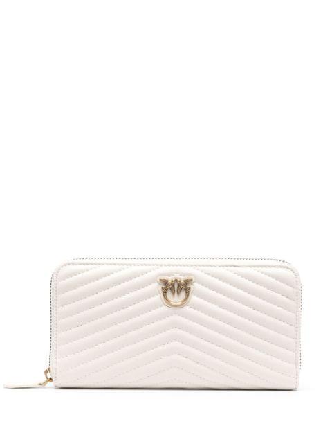 logo-plaque long quilted wallet by PINKO