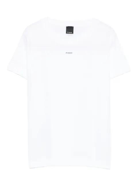 logo-print cotton T-shirt by PINKO