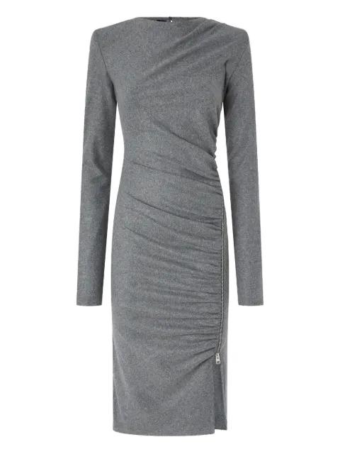 long-sleeve ruched dress by PINKO