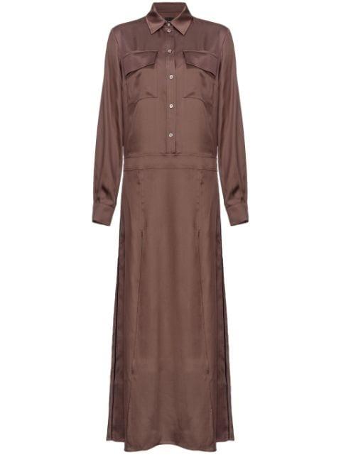 long-sleeve satin maxi dress by PINKO