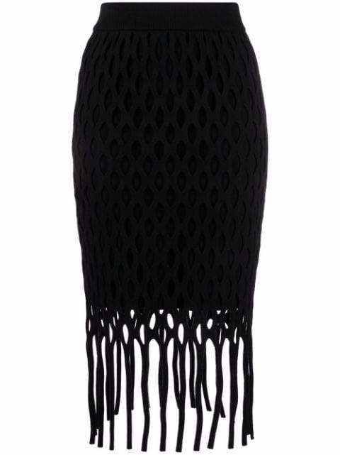 macramé fringed skirt by PINKO