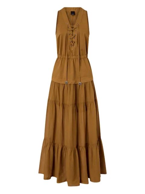 maxi lace-up sleeveless dress by PINKO