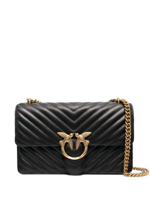 medium Love One chevron-quilted shoulder bag by PINKO