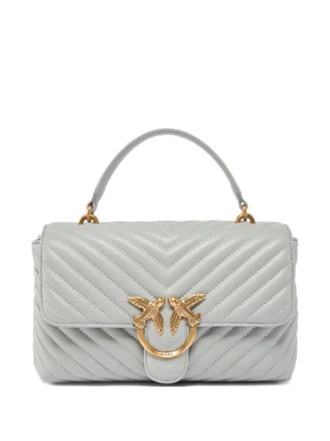 medium Love chevron-quilted appliqué tote bag by PINKO