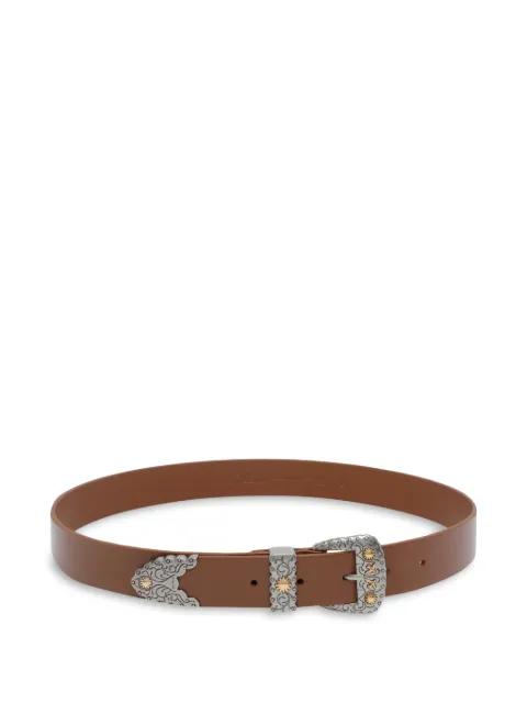 metallic-buckle leather belt by PINKO
