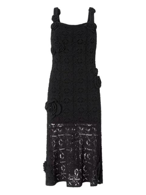 midi floral-appliqué dress by PINKO