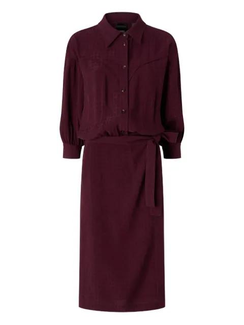 midi tie-waist shirt dress by PINKO