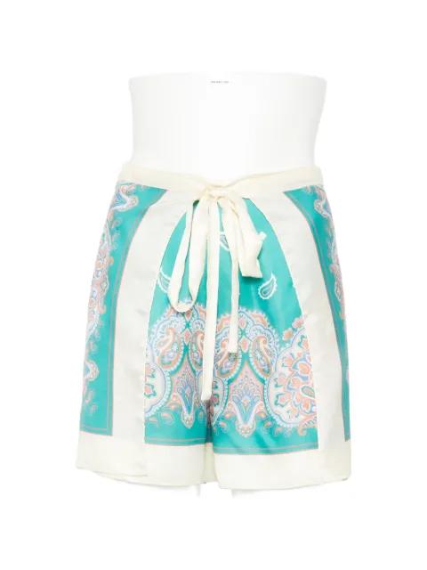 paisley-print side-tie shorts by PINKO
