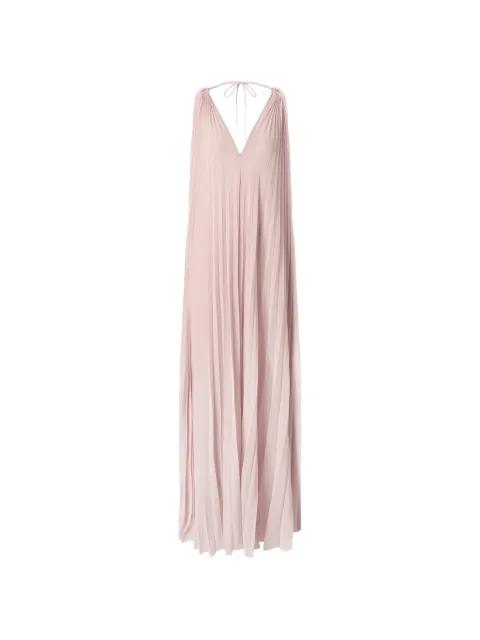 pleated halterneck maxi dress by PINKO