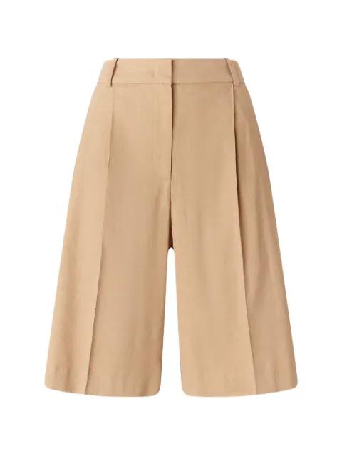 pleated linen shorts by PINKO