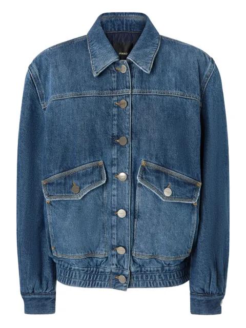 pocket-embellished denim jacket by PINKO