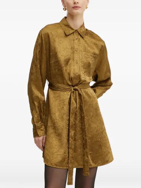 point-collar long-sleeve mini shirt dress by PINKO