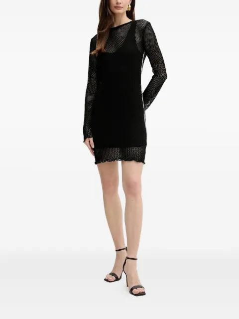 pointelle-knit side-stripe mini dress by PINKO