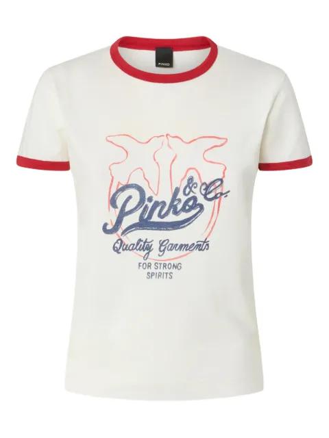 printed trim T-shirt by PINKO