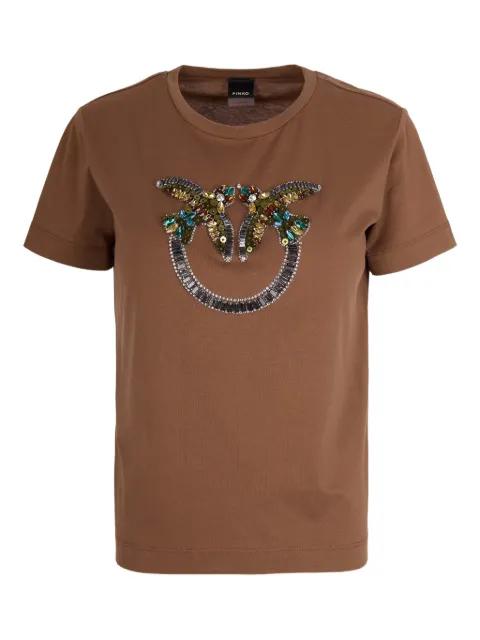 rhinestone-embellished T-shirt by PINKO