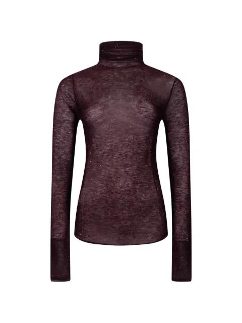 rhinestone-embellished roll neck sweater by PINKO