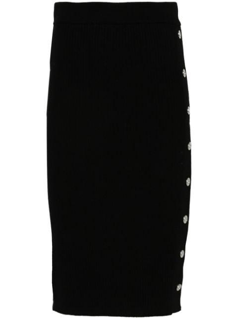 ribbed-knit midi skirt by PINKO