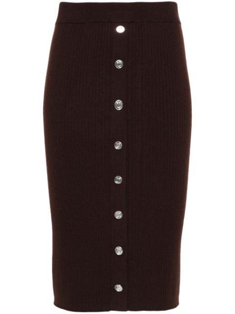 ribbed-knit midi skirt by PINKO