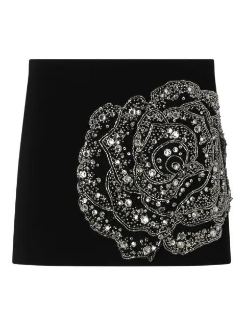 rose-embellished mini skirt by PINKO